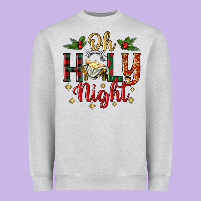 Oh Holy Night Heavyweight Sweatshirt Designed By Bundleandbundleshop