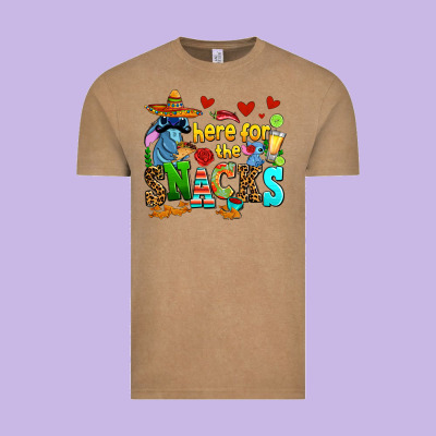 Here For The Snacks Vintage Tee Designed By Adodesignshop