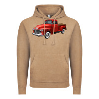 Vintage Coffee western red truck right 34 view Vintage Hoodie - FaDigitalArtStudio