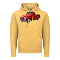 Vintage Mustard western red truck right 34 view Vintage Hoodie - FaDigitalArtStudio