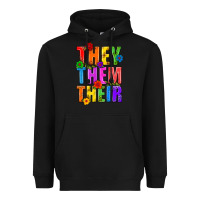 Black They Them Their Pride LGBTQ Heavyweight Hoodie - BundleAndBundleShop