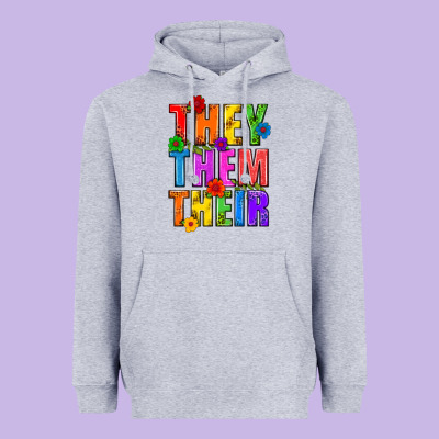 They Them Their Pride Lgbtq Heavyweight Hoodie Designed By Bundleandbundleshop