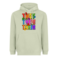 Matcha They Them Their Pride LGBTQ Heavyweight Hoodie - BundleAndBundleShop