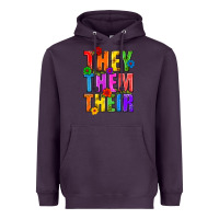Plum They Them Their Pride LGBTQ Heavyweight Hoodie - BundleAndBundleShop