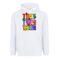 White They Them Their Pride LGBTQ Heavyweight Hoodie - BundleAndBundleShop