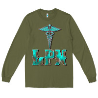 Army Green licensed practical nurse medical symbol Long Sleeve Tee - BarkalooDesign