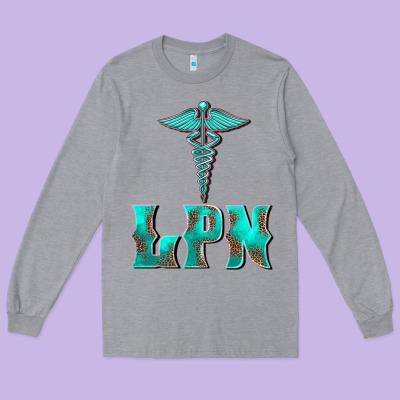 Licensed Practical Nurse Medical Symbol Long Sleeve Tee Designed By Barkaloodesign