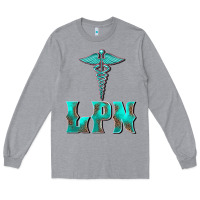 Heather Grey licensed practical nurse medical symbol Long Sleeve Tee - BarkalooDesign