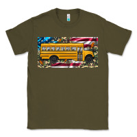 Army Green school bus camouflage american flag license plate Classic Tee - Artiststas
