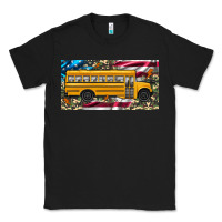 Black school bus camouflage american flag license plate Classic Tee - Artiststas