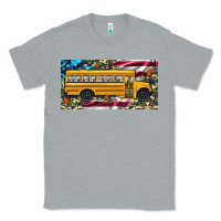 Heather Grey school bus camouflage american flag license plate Classic Tee - Artiststas