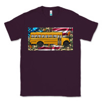 Plum school bus camouflage american flag license plate Classic Tee - Artiststas