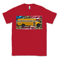 Red school bus camouflage american flag license plate Classic Tee - Artiststas