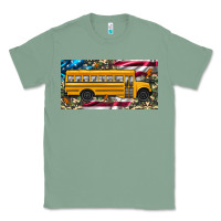 Sage school bus camouflage american flag license plate Classic Tee - Artiststas