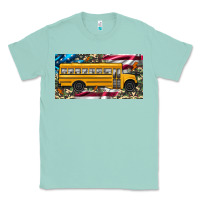 Seafoam school bus camouflage american flag license plate Classic Tee - Artiststas