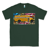 Sports Green school bus camouflage american flag license plate Classic Tee - Artiststas