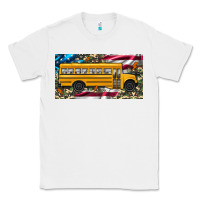 School Bus Camouflage American Flag License Plate Classic Tee | Teevron