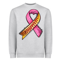 Heather Grey breast cancer sport ribbons Heavyweight Sweatshirt - AdoDesignShop