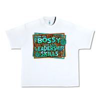 White i am not bossy i just have leadership skills Urban Heavy Tee - AdoDesignShop