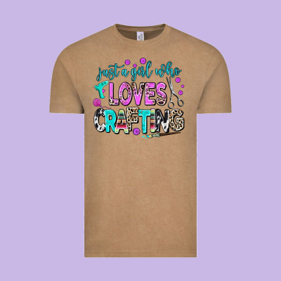 Just A Girl Who Loves Crafting Vintage Tee Designed By Adodesignshop