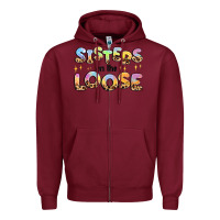 Burgundy sisters on the loose Zipper Hoodie - MaliasSmallBusiness