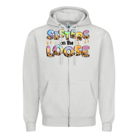 Dove Grey sisters on the loose Zipper Hoodie - MaliasSmallBusiness