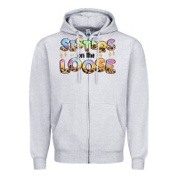 Heather Grey sisters on the loose Zipper Hoodie - MaliasSmallBusiness