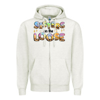 Oatmeal Heather sisters on the loose Zipper Hoodie - MaliasSmallBusiness