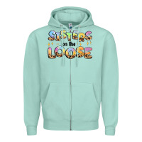 Seafoam sisters on the loose Zipper Hoodie - MaliasSmallBusiness