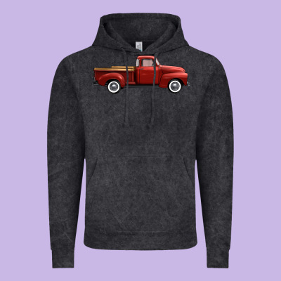 Western Red Truck Right Side View Vintage Hoodie Designed By Fadigitalartstudio