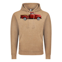 Vintage Coffee western red truck right side view Vintage Hoodie - FaDigitalArtStudio