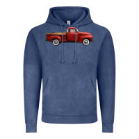 Vintage Denim western red truck right side view Vintage Hoodie - FaDigitalArtStudio