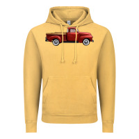 Vintage Mustard western red truck right side view Vintage Hoodie - FaDigitalArtStudio