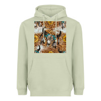 Matcha Western Bull Skull And Sunflowers With Leopard Seamless Pattern Heavyweight Hoodie - BundleAndBundleShop