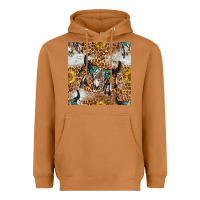 Meerkat Western Bull Skull And Sunflowers With Leopard Seamless Pattern Heavyweight Hoodie - BundleAndBundleShop