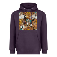 Plum Western Bull Skull And Sunflowers With Leopard Seamless Pattern Heavyweight Hoodie - BundleAndBundleShop