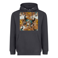 Smoke Western Bull Skull And Sunflowers With Leopard Seamless Pattern Heavyweight Hoodie - BundleAndBundleShop