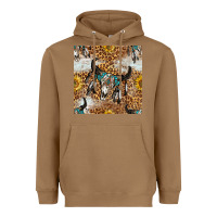 Toasted Coconut Western Bull Skull And Sunflowers With Leopard Seamless Pattern Heavyweight Hoodie - BundleAndBundleShop