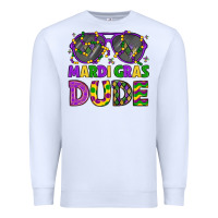 White mardi gras celebration design Premium Sweatshirt - LillyAllenDesigns