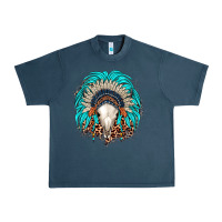 Midnight Navy bull skull indian headdress Urban Heavy Tee - JahusDesignShop