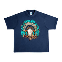 Navy bull skull indian headdress Urban Heavy Tee - JahusDesignShop