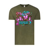 Vintage Olive eat sleep craft repeat Vintage Tee - AdoDesignShop