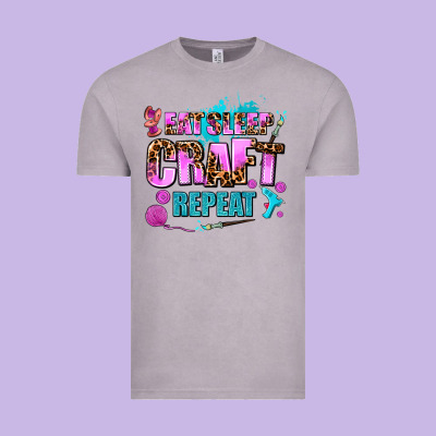 Eat Sleep Craft Repeat Vintage Tee Designed By Adodesignshop