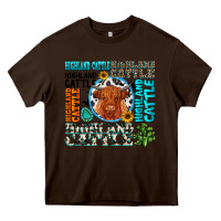 Chocolate Brown highland cattle Heavy Core Tee - texasbilliewilder