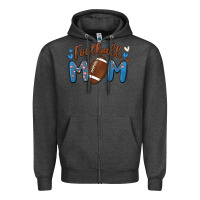 Charcoal Heather football mom Zipper Hoodie - MaliasSmallBusiness