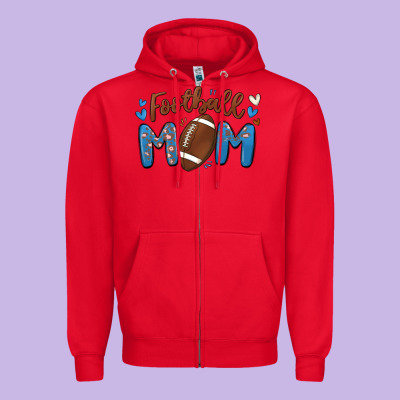Football Mom Zipper Hoodie Designed By Maliassmallbusiness
