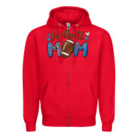 Red football mom Zipper Hoodie - MaliasSmallBusiness