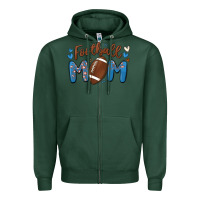 Sports Green football mom Zipper Hoodie - MaliasSmallBusiness