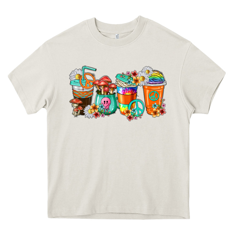 Hippie Coffee Cups Heavy Core Tee by texasbilliewilder | Teevron