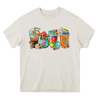 Cream hippie coffee cups Heavy Core Tee - texasbilliewilder